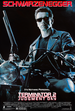 Cartaz oficial do filme O Exterminador do Futuro 2: O Julgamento Final